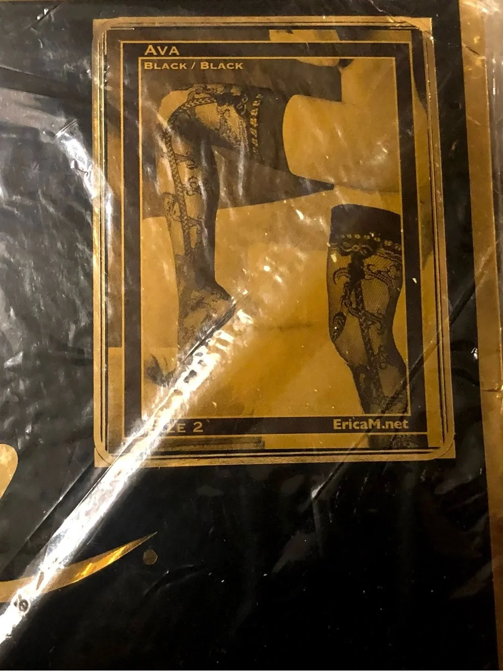 Erica M New York Ava Black Lace Tights Made in Italy NWT Size 2 Pantyhose
